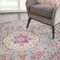 Homeroots 4 ft. Round Gray & Pink Medallion Area Rug 385520 - alternate 2